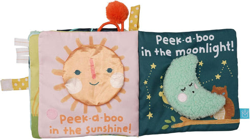 Manhattan Toy Peek-a-Boo Soft Crinkle Book with Tethered Bunny - Baby & Toddler Activity