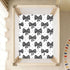 CZXW 52" 28" Black Bows Crib Sheets Fitted x Natural Cotton Soft & Breathable for Baby Crib Mattress