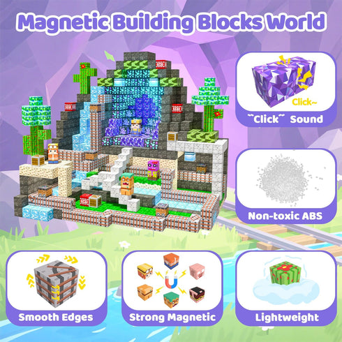 150PCS 3+, Magnetic Blocks, Magnetic Building Blocks, Stacking Magnets for Kids, Sensory Toy for STEM Constructions