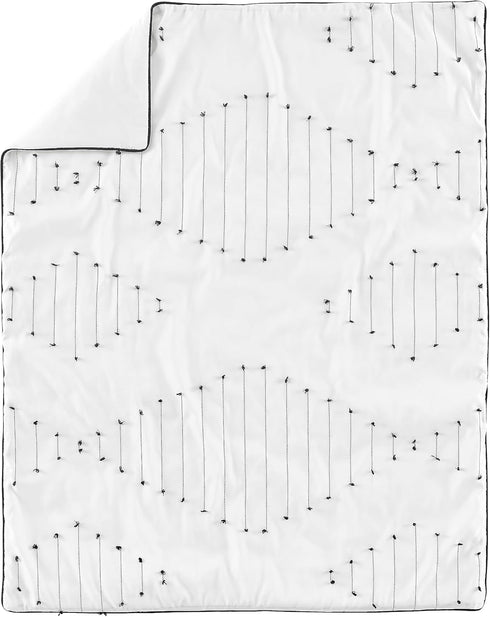 Set 4p Sweet Jojo Designs Black White Boho Stitch Boy Girl Gender Neutral Unisex Baby Crib Bedding Infant Nursery Room