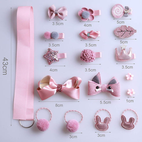 18PCS Baby Hair Accessories Set - Cute Hair Clips, Bows, and Multi-Style Hairpins for Little Girls
