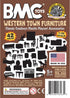 BMC Classic Marx Western Town Furniture 42pc Plastic Cowboy Playset Accessories