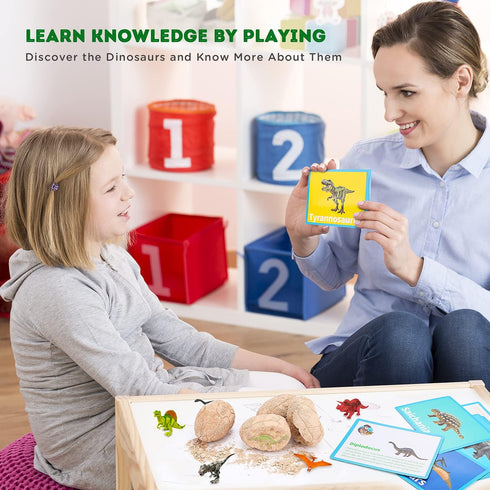 Dig Up Dinosaur Fossil Eggs, Break Open 12 Unique Eggs and Discover 12 Cute Dinosaurs, Easter Digging Toy Gift