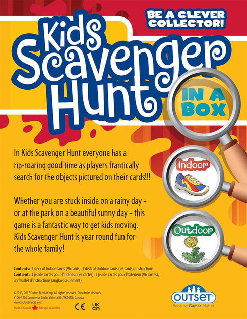 Kids Scavenger Hunt Game - Ages 6+ - Indoor and Outdoor Activity for 2 or More Players