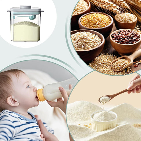 Generic 15.1x12.1x15.9cm, Milk Powder Container, ABS Formula Storage Box, Infant Feeding, Nursery, Kitchen, Travel