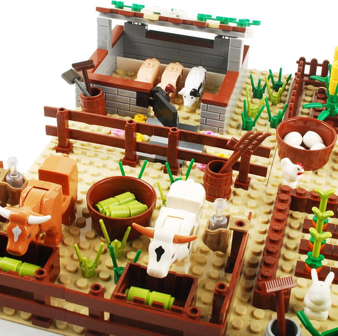 Farm Field Set Building Blocks - Plant Animal Crops Building Bricks Kit - DIY Compatible with All Major Brands
