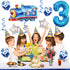 Weenkeey 3rd 3 Birthday Train Balloons - Giant Aluminum Foil Balloon Number Mylar for Railroad Party - Blue
