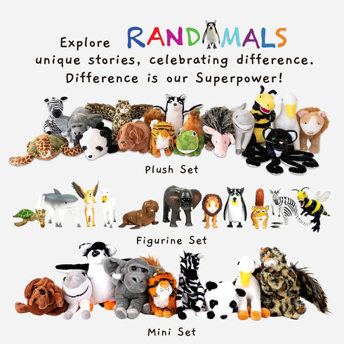 Randimals Plush Toy Stuffed Animal Mix - Horse & Shark Hybrid Stuffed Animals for Girls & Boys - Huggable & Soft Animal