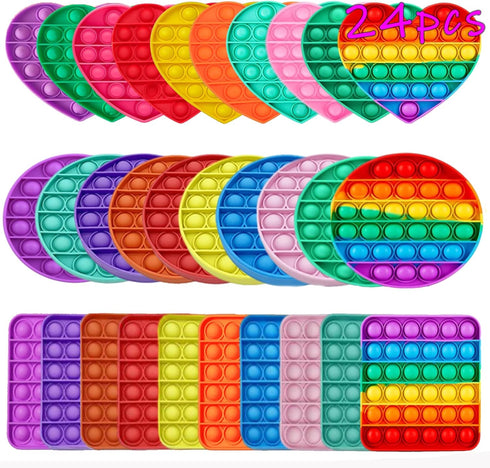 kapibarasensei Random 24 Pcs Fidget Toys,Push Pop Fidget Sensory Toys Set,Stress Relief Gifts