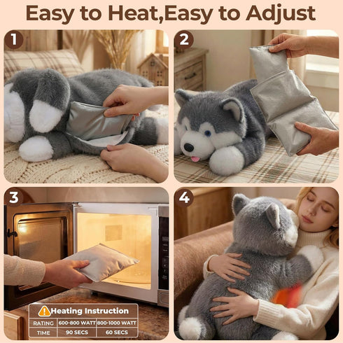 5 lbs Kids(23 Inch) Mewaii Weighted Stuffed Animals with Microwavable Heating Pad - Adjustable, Heatable & Coolable Dog
