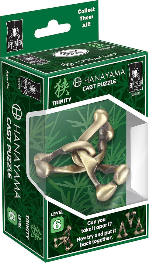 BePuzzled Trinity Hanayama Metal Brainteaser Puzzle, Mensa Rated Level 6, Ages 12 and Up