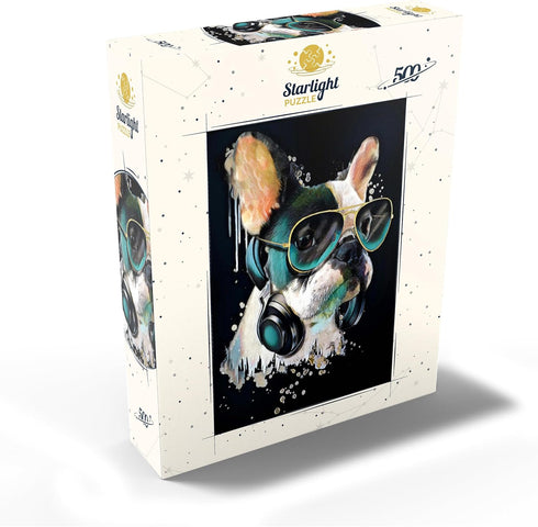 MyPuzzle French Bulldog with Headphones - Premium 500 Piece Jigsaw Puzzle for Adults