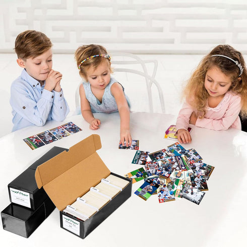 Trading Card Storage Box with Dividers, Cardboard Organizer for Baseball, Sports, Game, Playing Card Collection, Pack