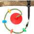 Jungle Gym Kingdom Kids Tree Swing - Red Single Disc Seat with Rainbow Climbing Rope Set, Carabiner, 4 Foot Strap