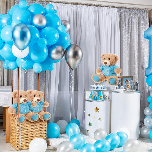 Lenwen 5 Pcs Cute Plush Toy Baby Shower Bear Stuffed Decorations, 14 Inch Stuffed Bear Plush Dolls in Bulk for Boys