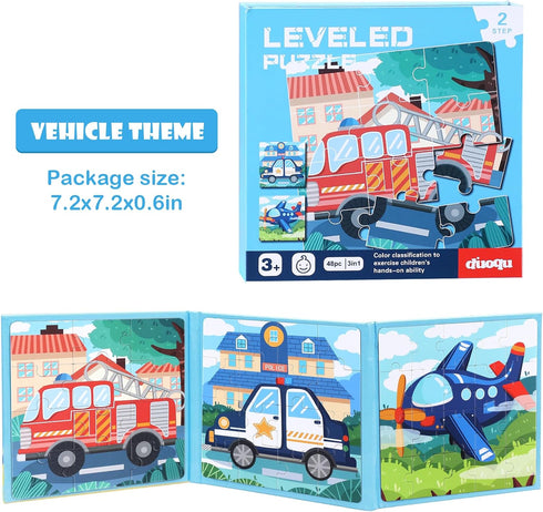 Magnetic Puzzles for Kids Ages 3-6 - Vehicle Puzzles 12-16-20 Piece Jigsaw Puzzles for Toddler Travel Toys