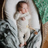 100% mushie Muslin Baby Swaddle Blanket | Organic Cotton (Blue Flowers)