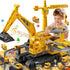 3-5 3 4 5 6 Construction Excavator Toys for Boys Year Old - Engineering Digger Race Tracks with Excavator Crane, Car