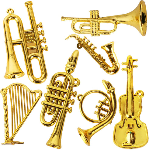 Mini Musical Instruments Set Miniature Musical Instruments Gold Christmas Tree Ornaments Mini