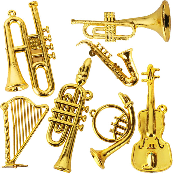 Mini Musical Instruments Set Miniature Musical Instruments Gold Christmas Tree Ornaments Mini