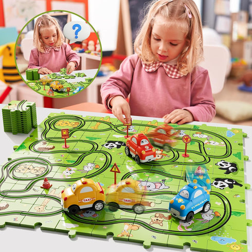 2 3 4 5 73 Set 1-3 2-4 3-5 4-6, 2 3 4 5 Bennol Toddler Toys Gifts for Year Old Boys, Jigsaw Puzzle Race Track Car Toys