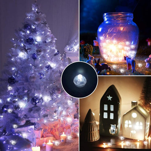 Aogist 100pcs White LED Balloon Light, Mini Round LED Ball Lamp for Paper Lantern Balloon, Indoor Outdoor Event