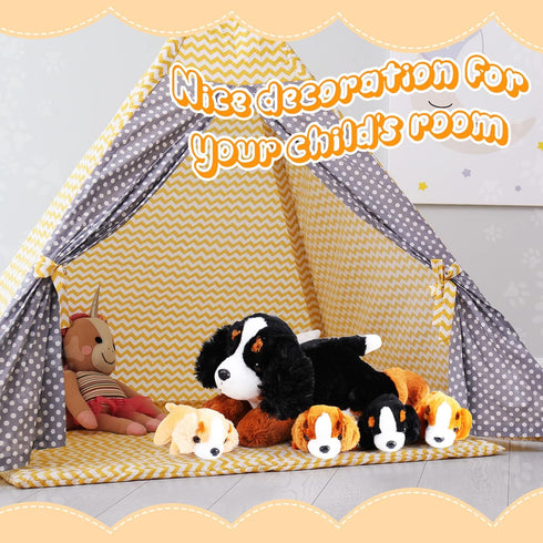 5 1 Mommy 4 Skylety Pcs Dog Stuffed Animal Puppy Stuffed with Babies Inside Big with Mini Baby Cute Soft Toy