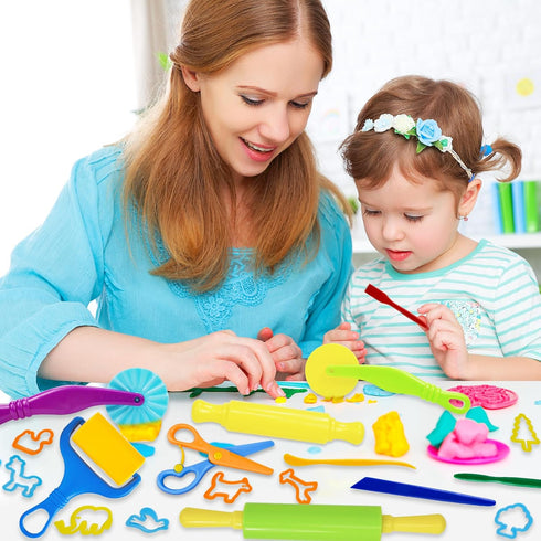 Set, 24 Sets 4-8, LCY WEDSHI Dough Tool Pcs Dough Tools for Kids Ages Dough Accessories Includes Animal Molds, Cutters