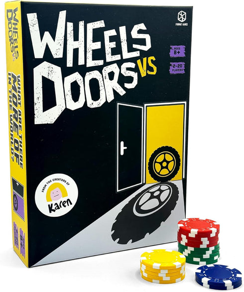 Wheels vs Doors Party Game - Hilarious Social Media Discussions Game for Kids and Adults, 2-20 Players, 30+ Minutes