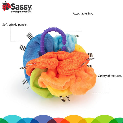 Sassy Crinkle Ball Sensory Toy for 3+ Months
