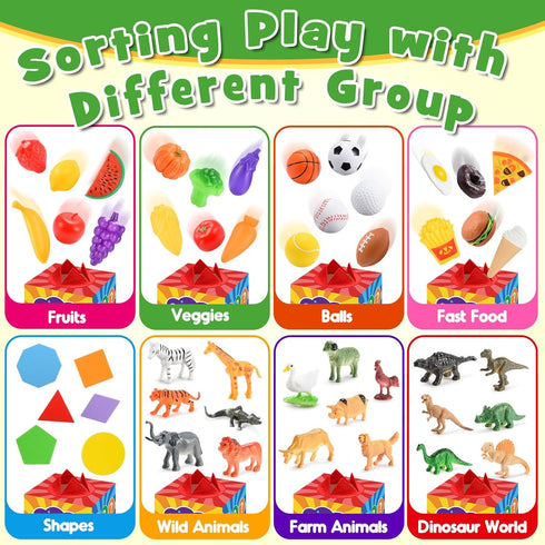 2-6 58-Piece Montessori Sensory Toys for Year Olds | Learning & Sorting Games with Mystery Box | Preschool Activities