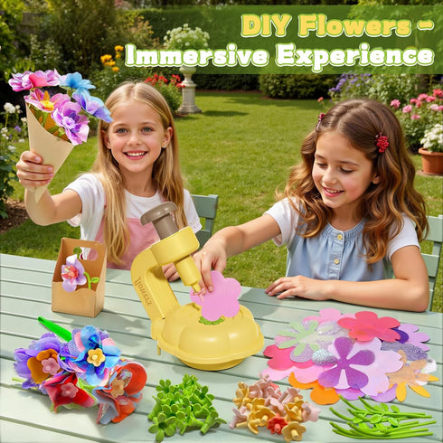 JoySpark Toys 150PCS 3-12 Fabric Flower Bouquets Toys DIY Flower Making Kit for Kids Ages Arts & Crafts Flower Crafts