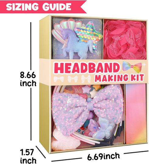 yasest 89pcs Set, 6-8 5 6 7 8-12 Arts and Crafts Kit for Girls - DIY Headband Making Kit for Girls, Fashion Hair