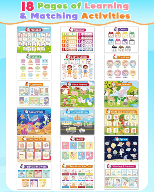 3 4 3-5, Toddler Busy Book Preschool Learning Activities, Montessori Educational Toys for year old Boy Girl Gifts