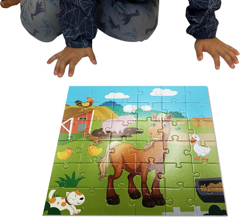 Floor Puzzle for Kids - Animal Jigsaw Large 36 Piece Horse Puzzle for Toddler Ages 3+, Educational Toys Gift