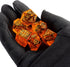 Crystal Orange Glass Dice Set, 7 Pcs with Box for Dungeon and Dragon Games, Orange