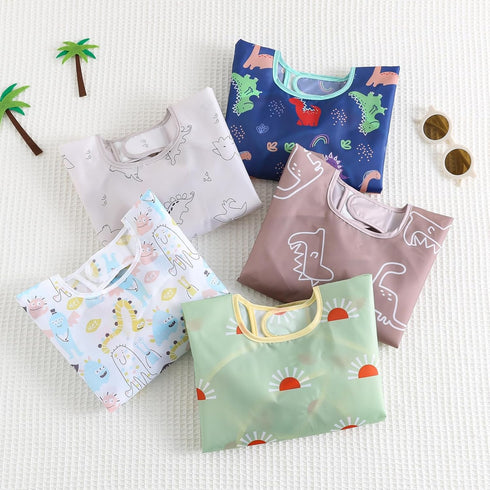 Hafftnun Bibs,5 6-30 Long Sleeved PCS Waterproof Wearable Bibs with Sleeves,Baby Feeding Smock Months