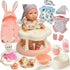 Cleboen Baby Doll Accessories Set for Girls, 9'' Baby Doll with 2 Sets