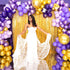 Set, 60Pcs 12 Inch Pastel Purple Gold Balloons Light Macaron Metallic Dark Purple Lavender Balloon with Gold Confetti