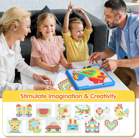 ZOZOPLAY Puzzle,490Pcs 6 3+ Kids Mosaic Building Blocks,Educational Kit with Assembly Drawing,STEM Toys for Year