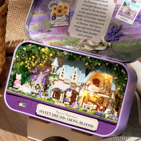 Spilay Dollhouse Miniature Kit with Furniture - DIY Iron Box Theater, 1:24 Scale, Best Birthday Gift for Adults
