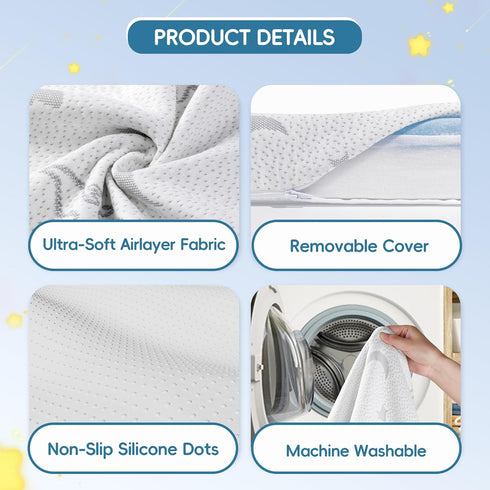 Pack 38"x26", Pack and Play Mattress Double-Layer n Play Mattresses Crib Mattress with Breathable Soft Removable