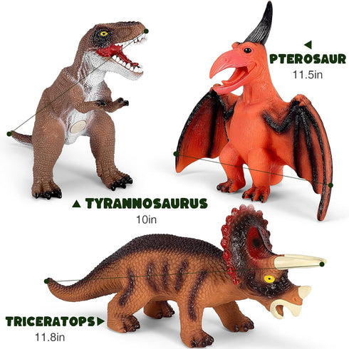 7 Piece Jumbo Dinosaur Toys for Kids, Large Dinosaur Toys for Boys 3-5 - Perfect Gifts for Dinosaur Lovers