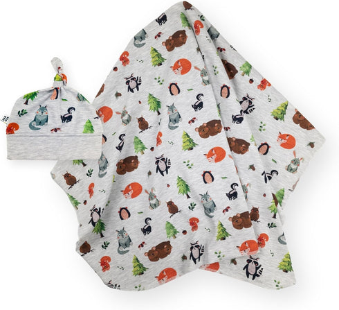 Baby boy Swaddle Blanket and Hat Set Newborn 0-3 Month Wrap Baby