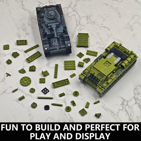 WW2 38T T-34 Collectors(1000+ Tank Building Blocks, and Army Tank Military Battle Model Kits,Toy Gifts for Boys or Men