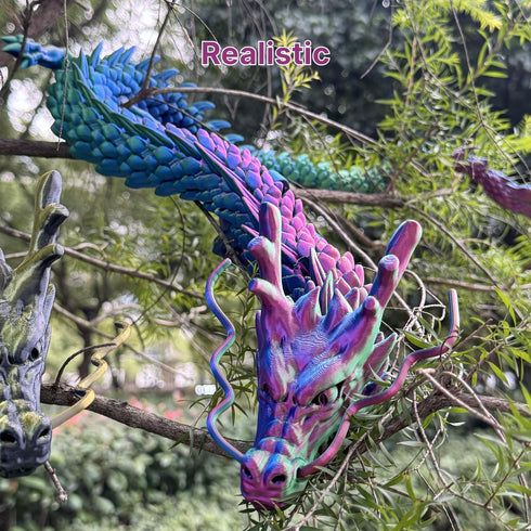 35.4in 3D Large Printed Dragon Toy with Gift Box - Flexible Articulated Dragon Action Figure for Creative Play or Desk