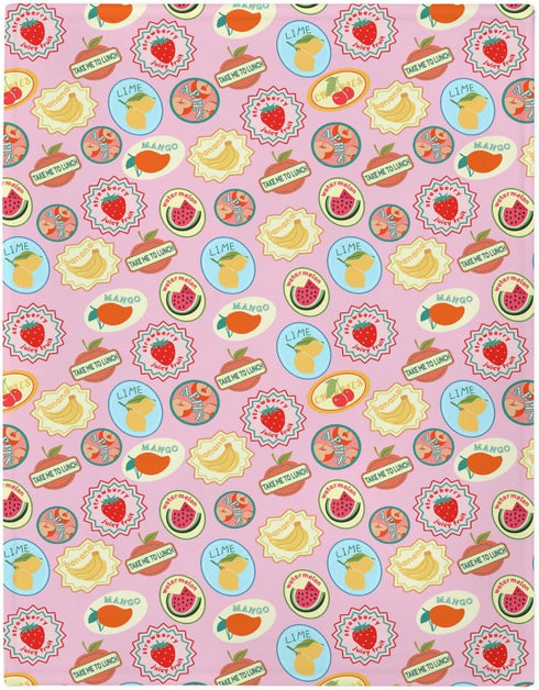 Summer Summer 50x60inch Fruits Preppy Baby Blankets for Girl Cute Tropical Fruit Stamp Soft Flannel Nursery Bed Blanket