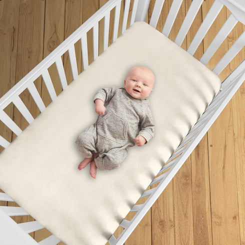 52" 28"/132 71 cm (2-Pack) BreathableBaby All-in-One Fitted Sheet & Waterproof Cover, for x x Crib Mattress, Ecru
