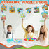 Fullhawl 12 Sets 12 12 Supplies(12, Transportation Puzzles Traffic Theme Color Your Own Puzzles DIY Construction Jigsaw