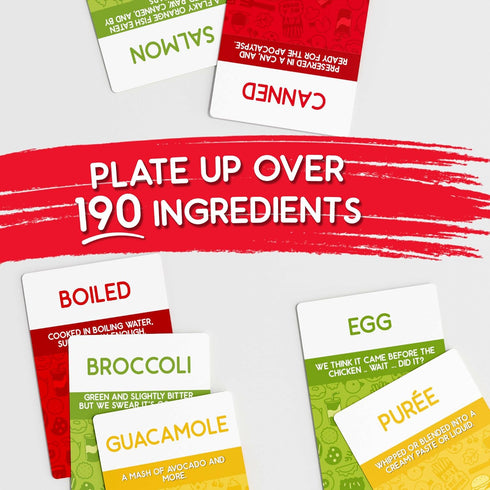 350 8+ 3-6 20 Blue Wasatch Games Plate It Up - Invent Crazy Foods, Order Your Favorite, Laugh and Win | Includes Over